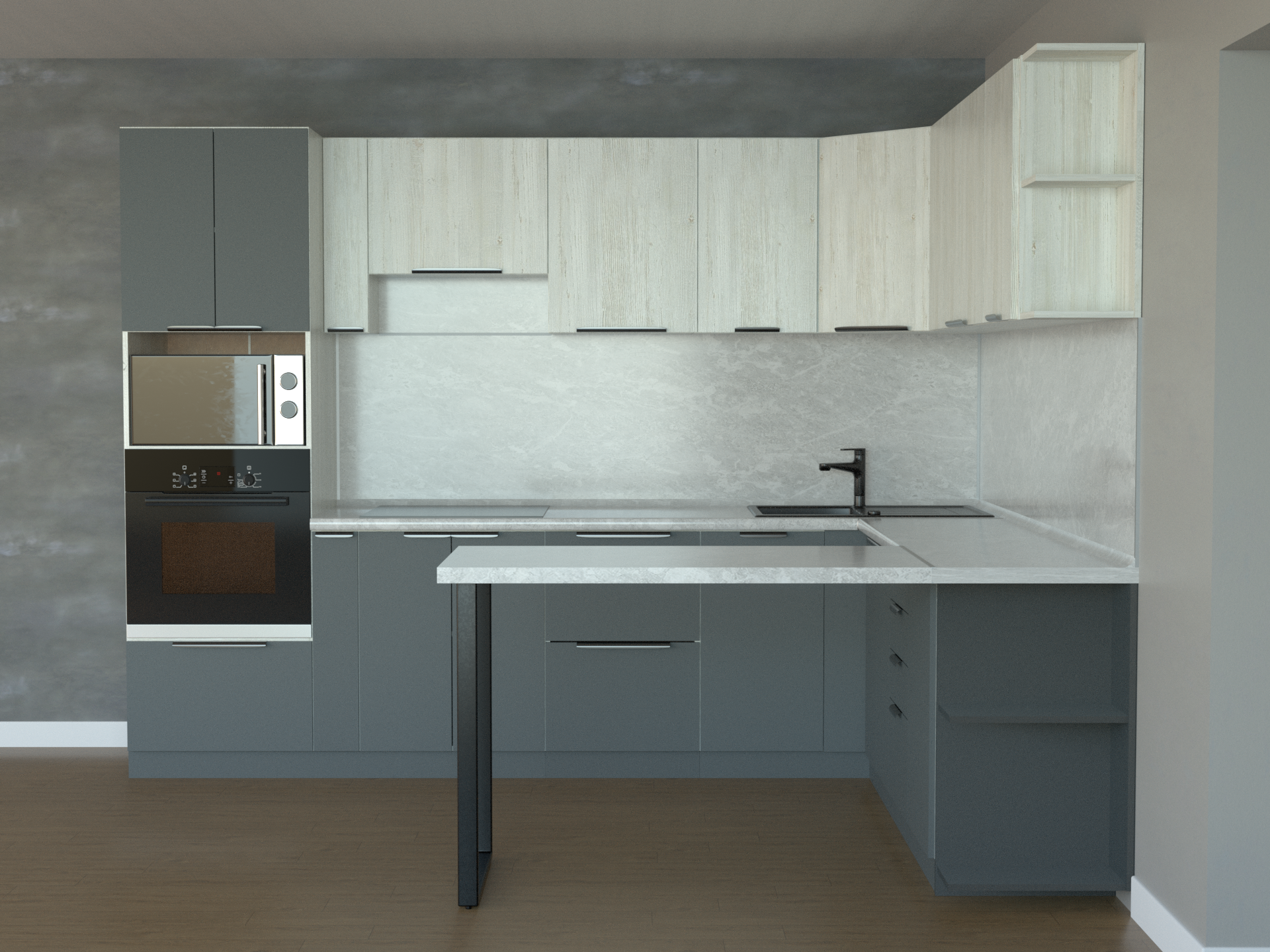 Кухонный гарнитур П - образный в Барнауле купить