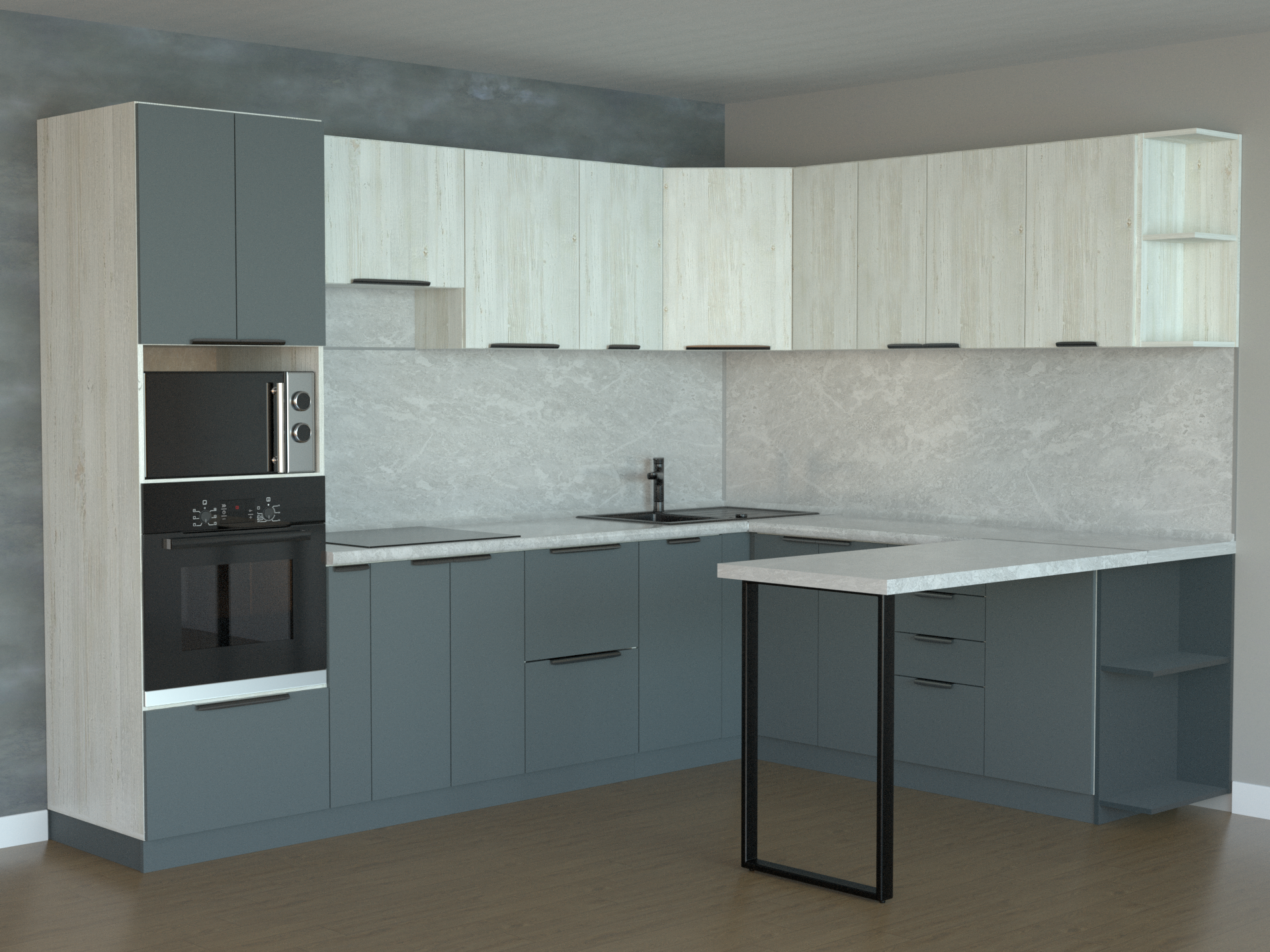 Кухонный гарнитур П - образный в Барнауле купить