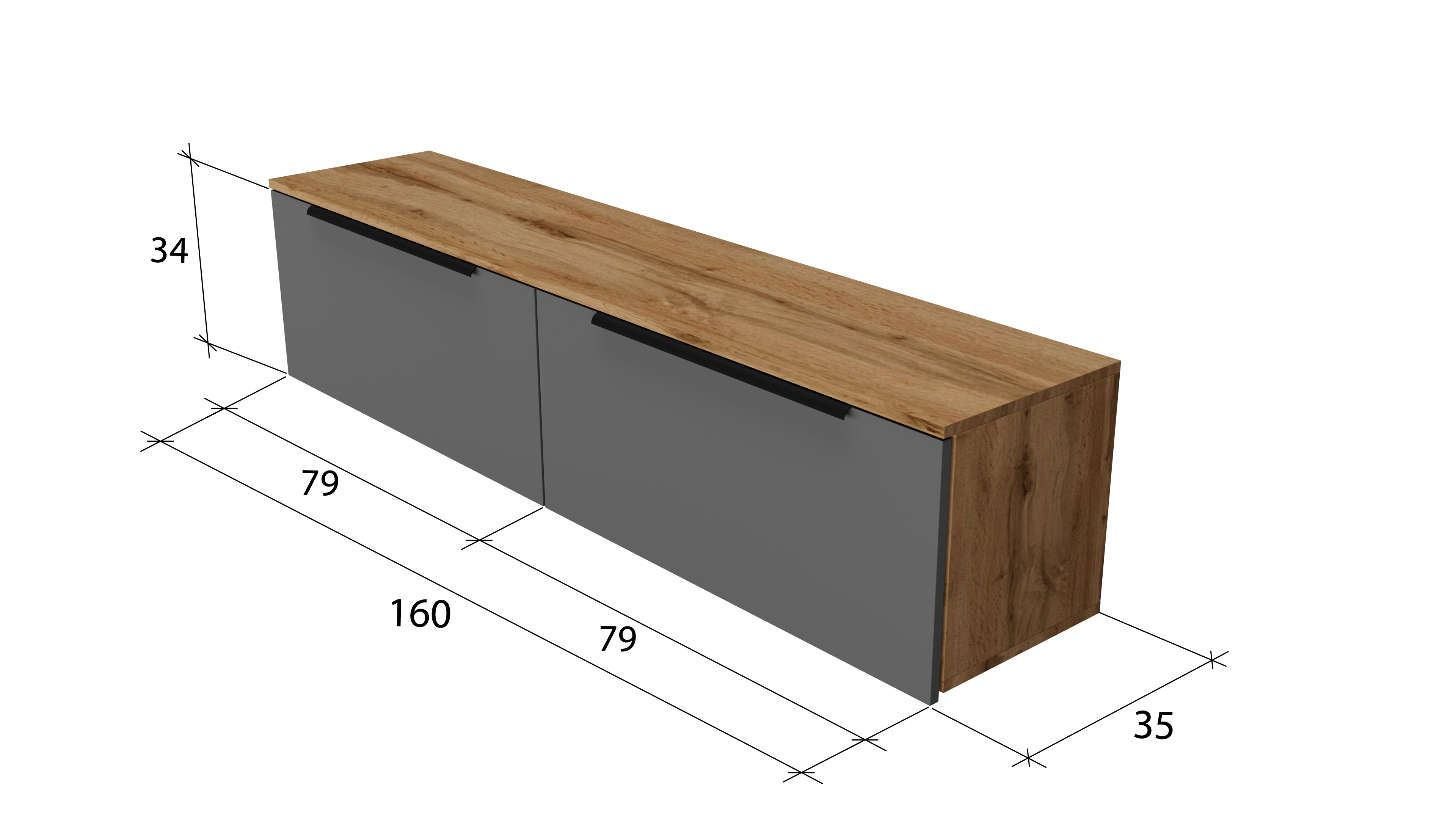 Подвесная ТВ тумба 1600 в Барнауле купить
