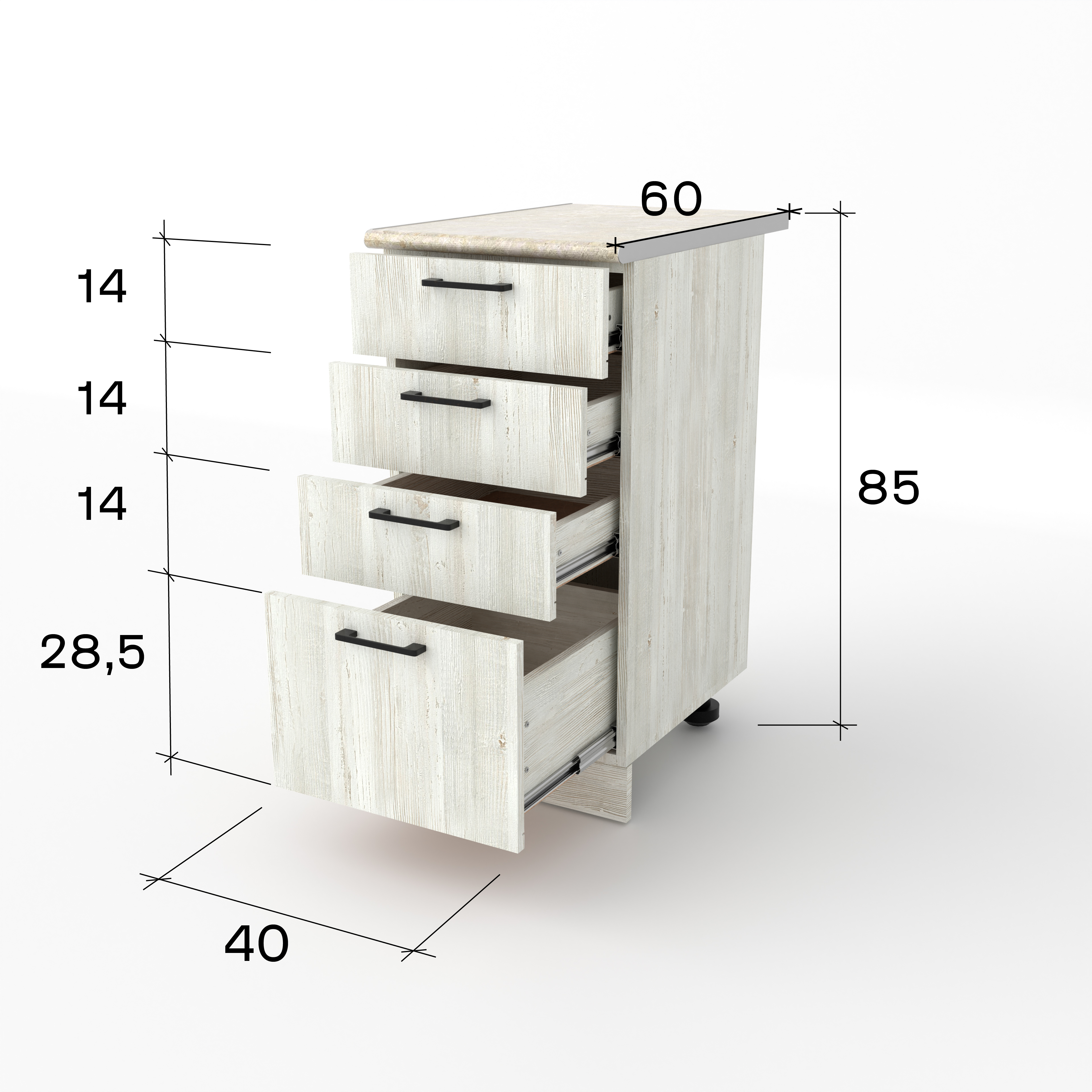 Стол разделочный 4 ящика 40 см Сосна в Барнауле купить