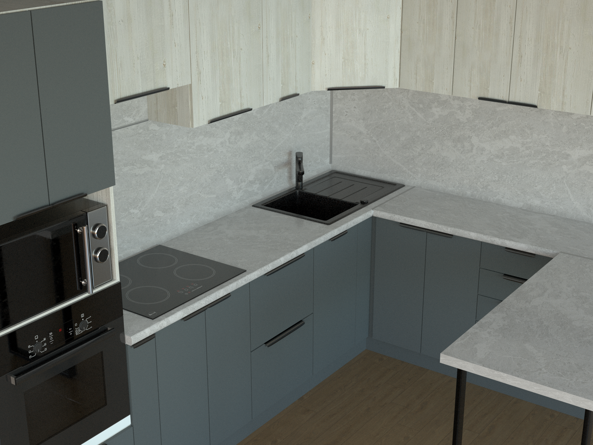 Кухонный гарнитур П - образный в Барнауле купить