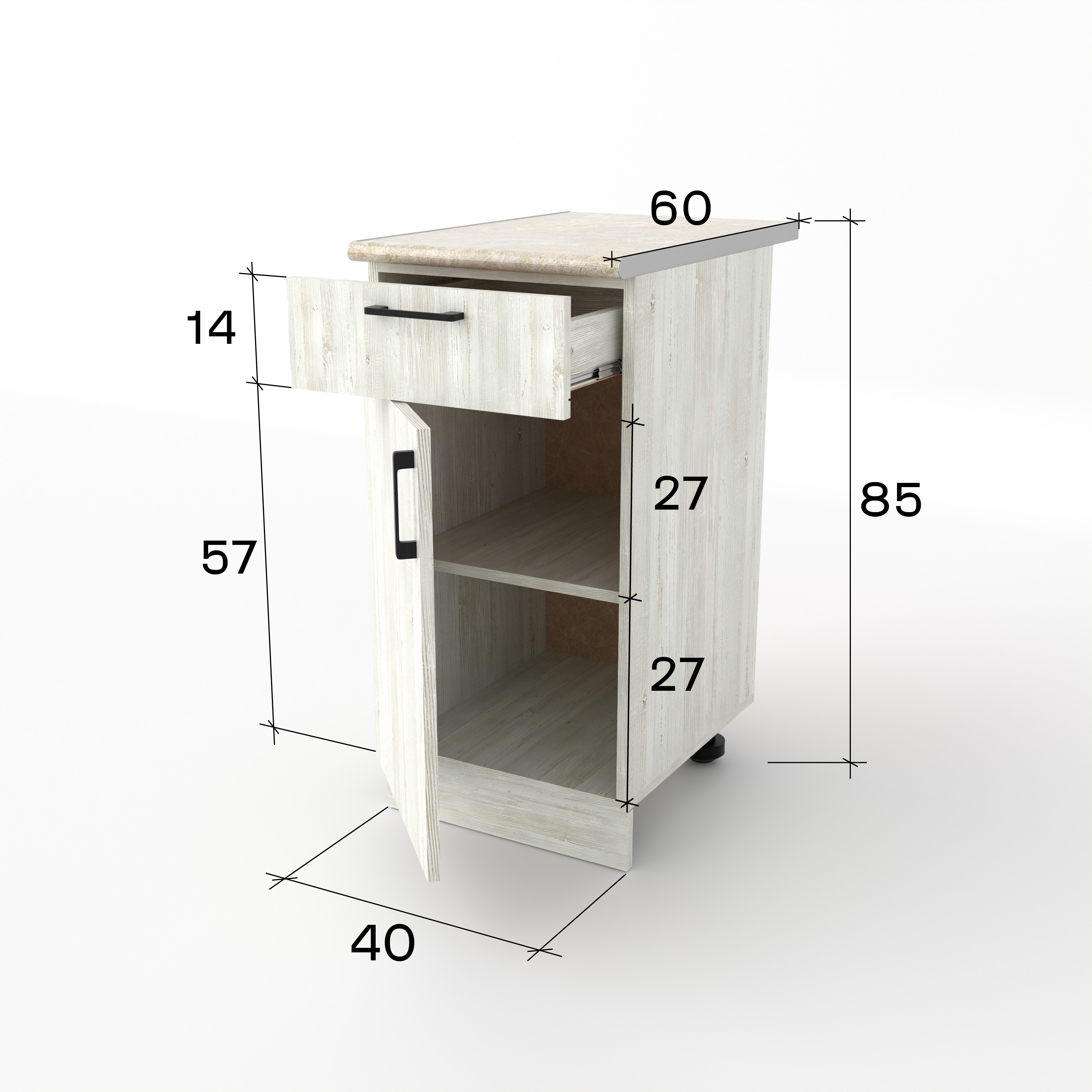 Стол разделочный с 1 ящиком 40 см Сосна в Барнауле купить