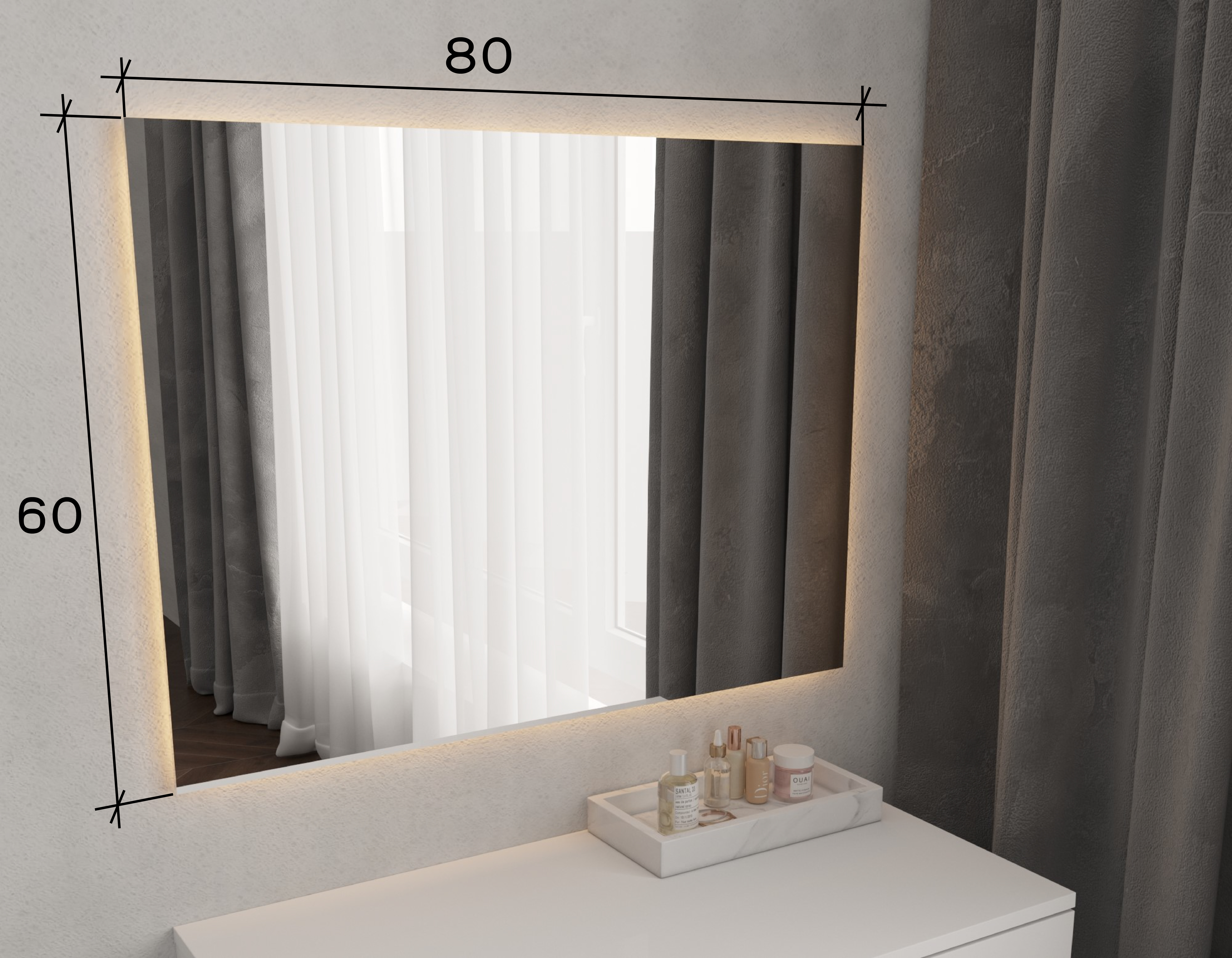 Зеркало с подсветкой 60*80 см. в Барнауле купить