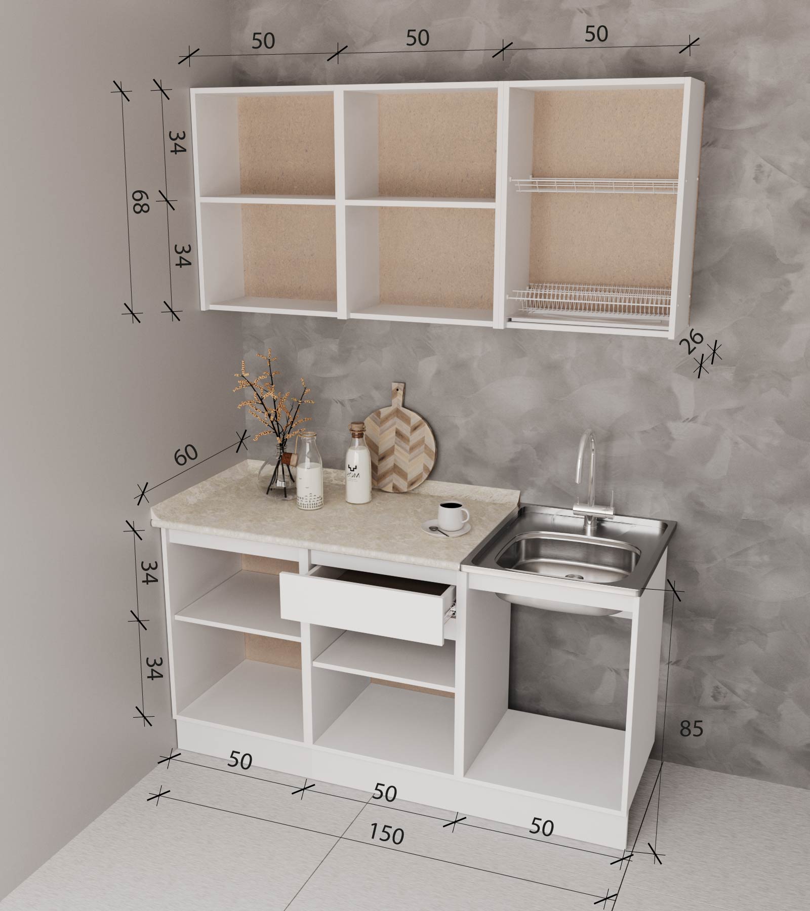 Кухонный гарнитур Лайт 1,5 м. в Барнауле купить